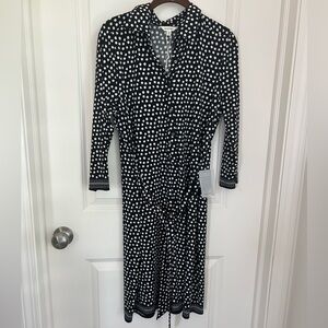 Max Studio NWT Black and White Dress with Notched Collar